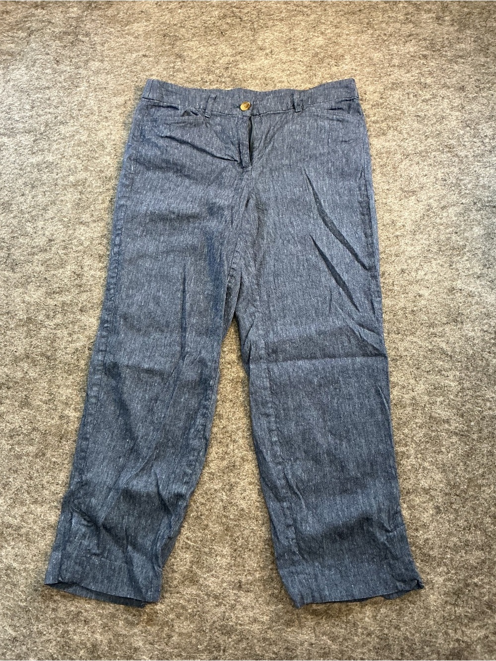 J. Jill Linen Stretch Blue Casual Cropped Pants Size XS